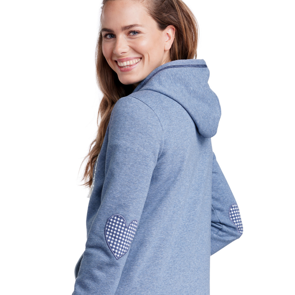 Damen Sweatjacke mit Pailletten-Herz