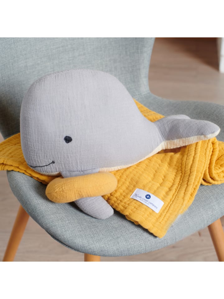 nordic coast company  Kuscheltier Musselin Wal Bobby - ca. 33 cm günstig kaufen onesize