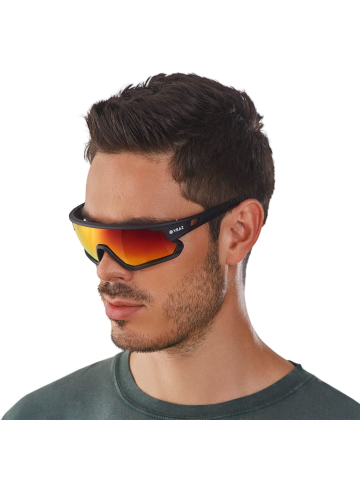 YEAZ SUNRISE Sport-Sonnenbrille Black/Red in rot günstig kaufen onesize