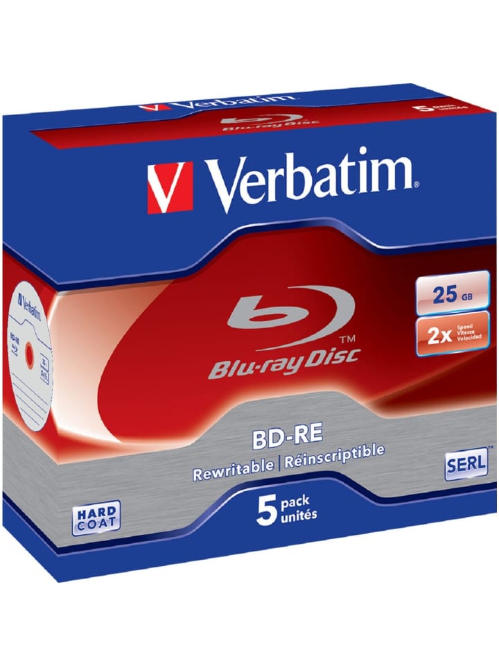 COFI 1453 Verbatim BD-RE 25GB/1-2x Jewelcase (5 Disc) in Mehrfarbig günstig kaufen onesize