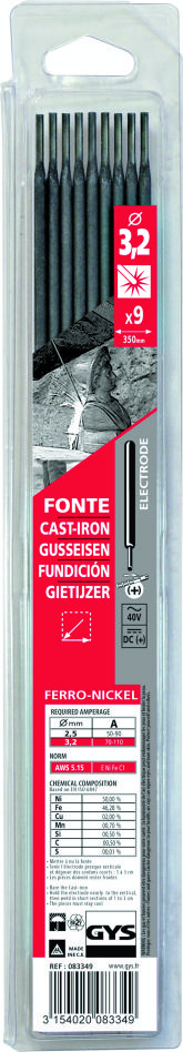 Gys 5193083349 Liatinové elektródy Ø3,2 x 350 mm (9 kusov)