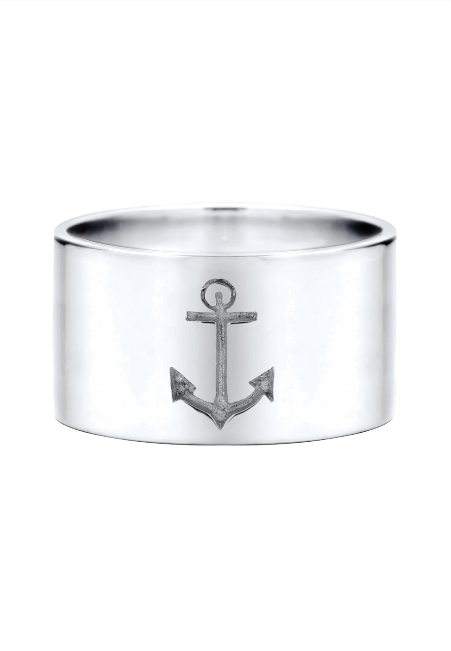Elli Damenring mit Ankermotiv und nautischem Muster aus 925er Sterlingsilber