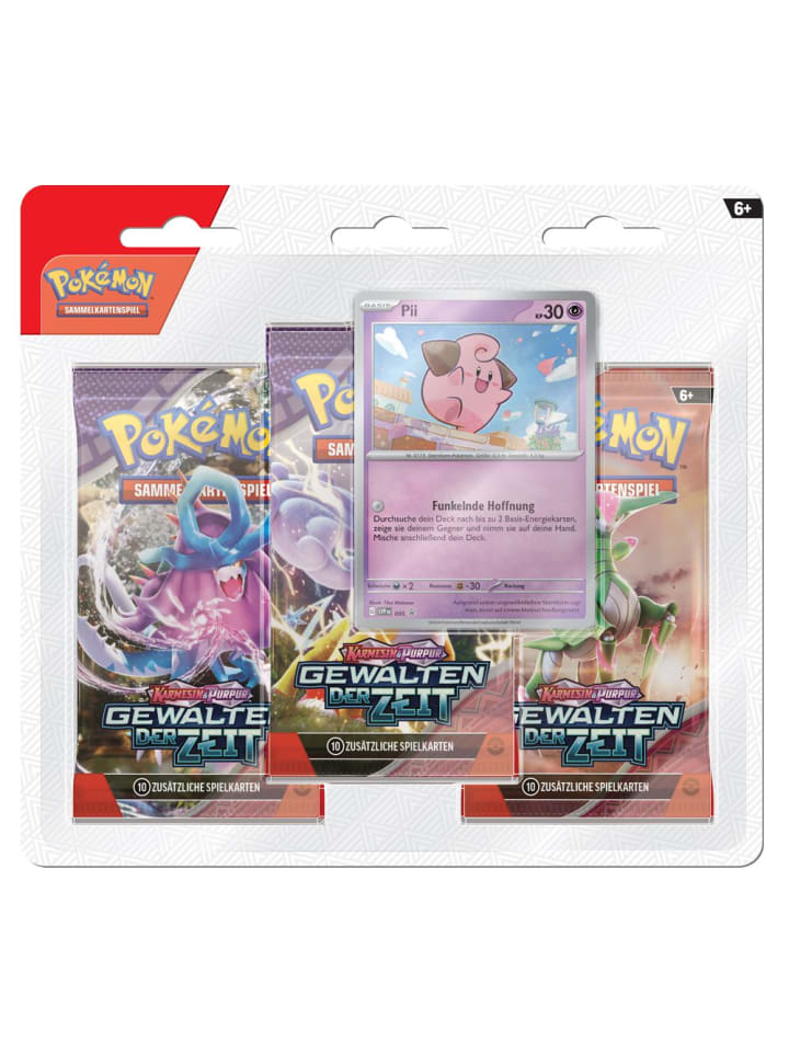 Pokémon Pii | 3 Booster-Packs | Pokemon Karmesin & Purpur | Karten deutsch günstig kaufen onesize