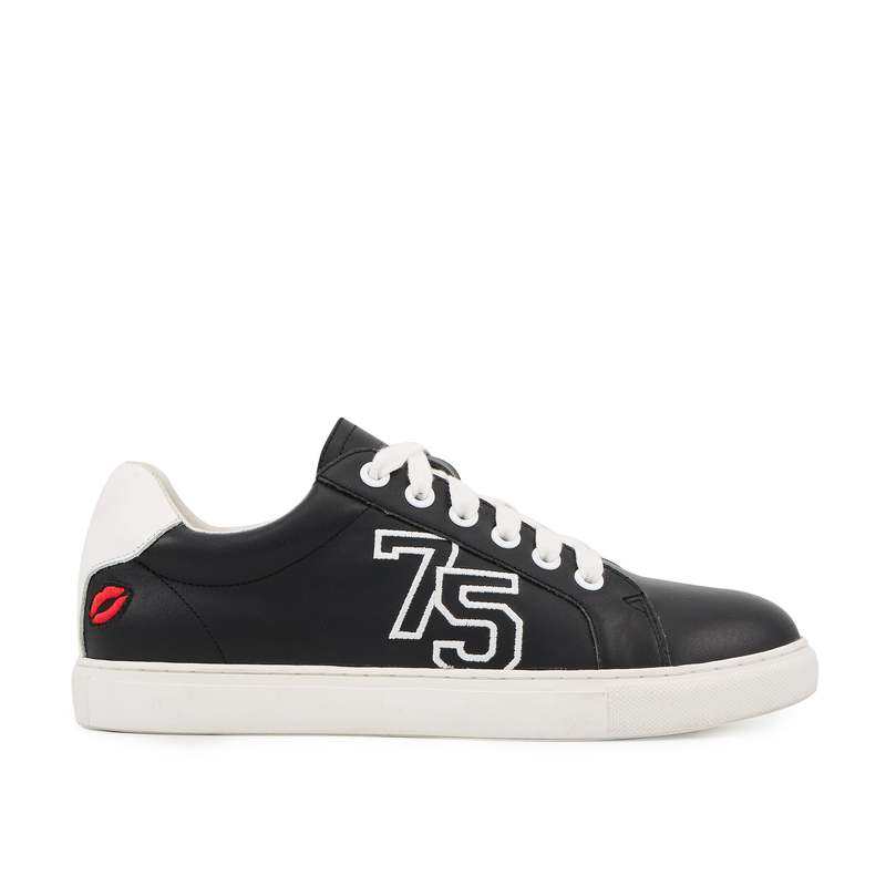 Baskets en cuir Simone college noir blanc