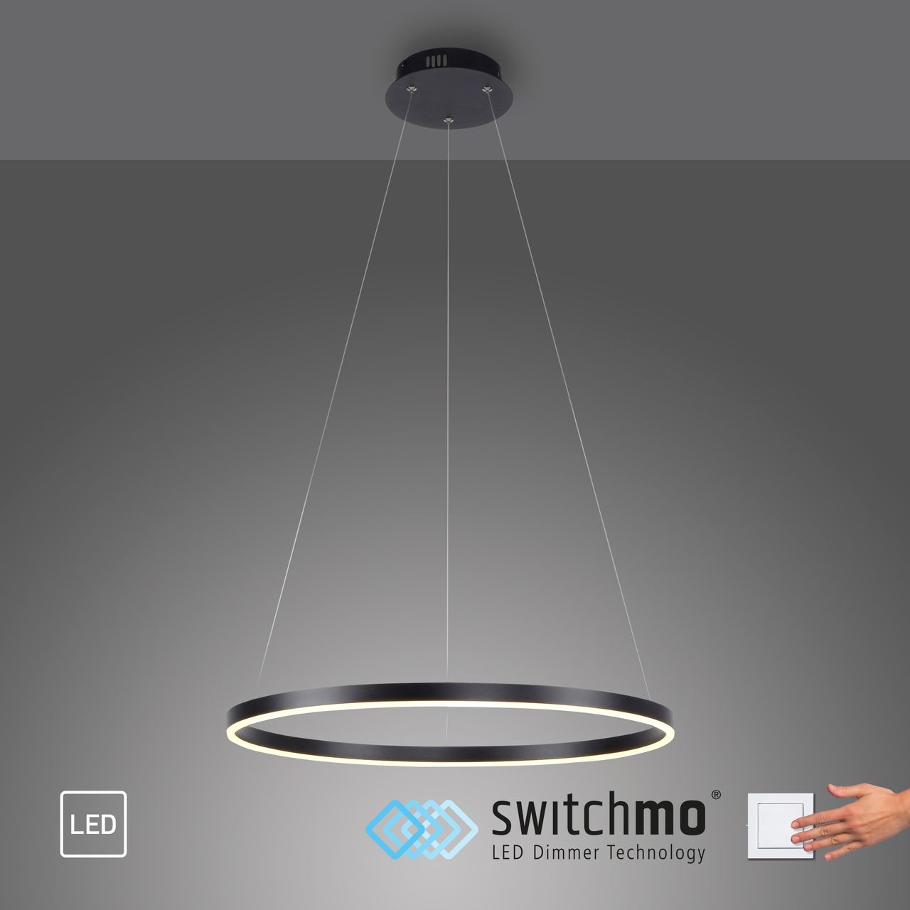 Leuchten Direkt LeuchtenDirekt LED Pendelleuchte RITUS, rund, 3-Stufen Dimmer, 3000Kelvin, Innenleuchte, IP20