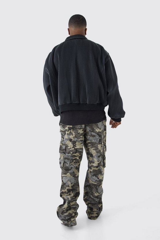 Plus Slim-Fit Camouflage Cargo-Hose mit Bandana-Print