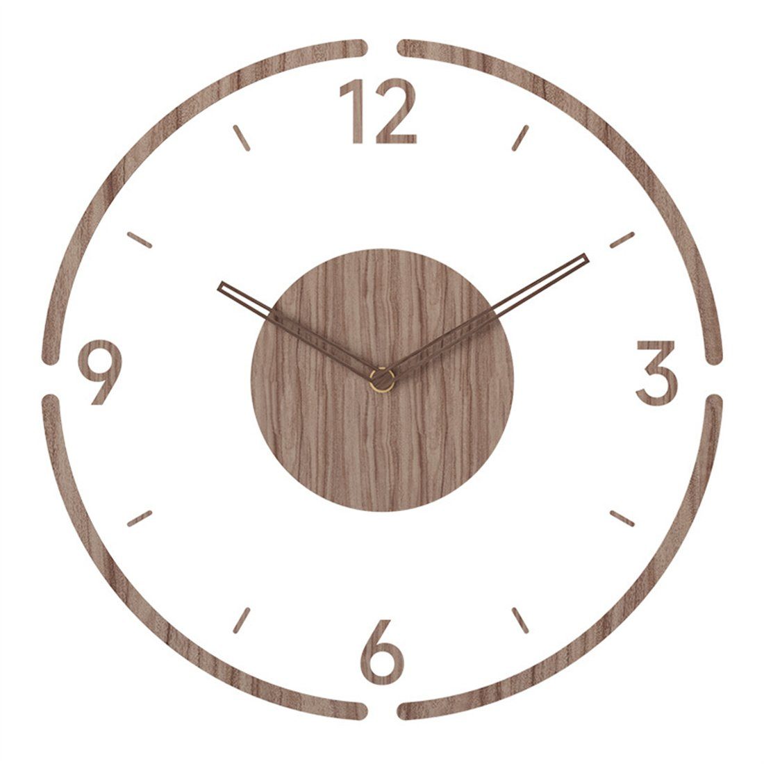 OUIN Wanduhr 35 cm Wanduhr aus Massivholz, dekorative Wanduhr für das Wohnzimmer