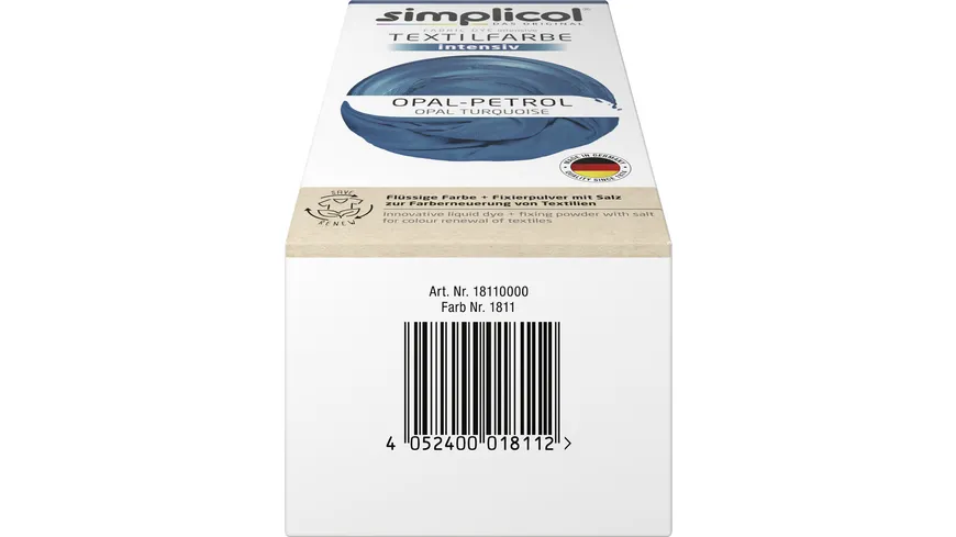 simplicol Textilfarbe intensiv Opal-Petrol 150 ml
