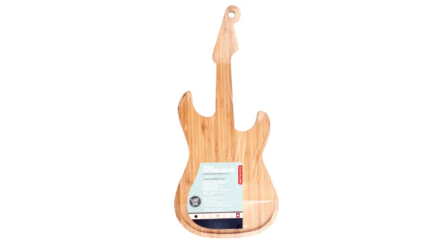 Kikkerland Schneidebrett aus Bambus GUITAR Hell braun