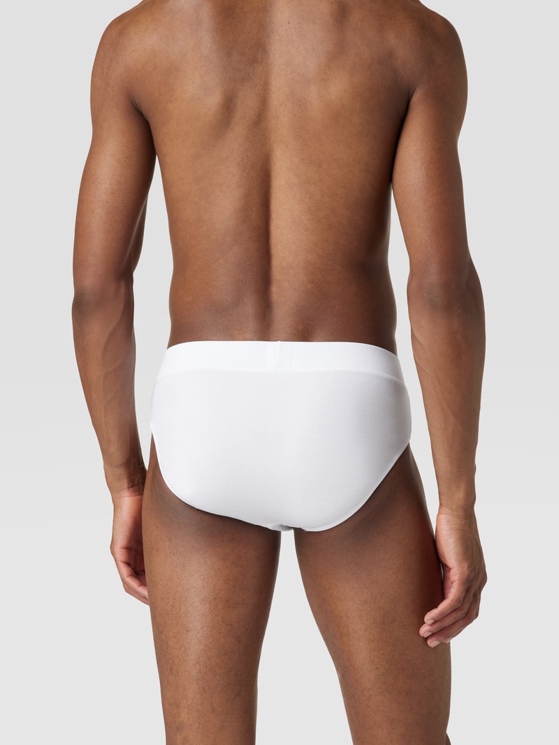 Slip mit Steppnähten in weiß