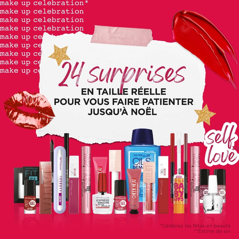 Maybelline New York Calendrier de l'Avent Coffret 24 surprises maquillage