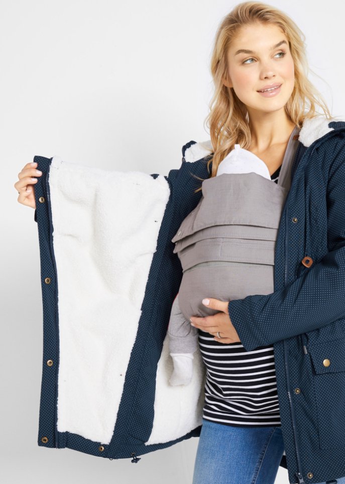 Umstandsjacke / Tragejacke mit Teddyfutter
