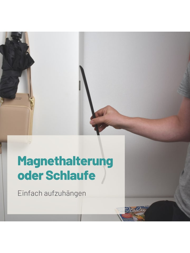 D&D Living Design Schuhlöffel 45 cm extra stabil - Schuhanzieher Edelstahl in Schwarz in Schwarz günstig kaufen onesize
