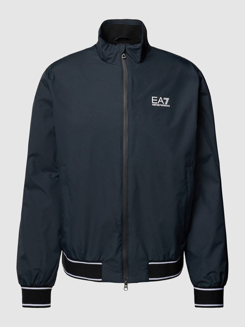 Blouson mit Stehkragen und Zweiwege-Reißverschluss in marineblau