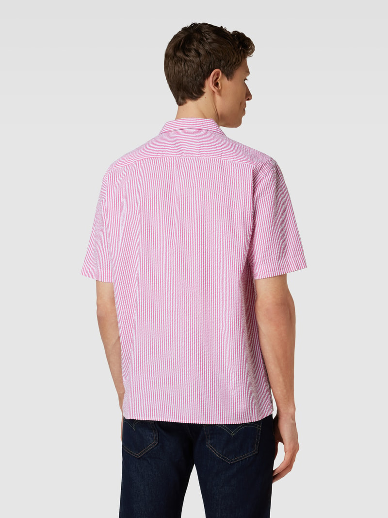 Regular Fit Freizeithemd mit Streifenmuster in pink