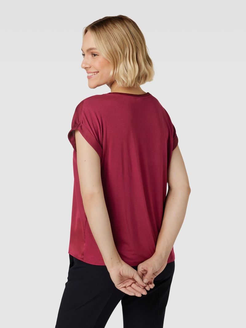 Blusenshirt mit U-Boot-Ausschnitt Modell 'VIELLETTE' in bordeaux rot