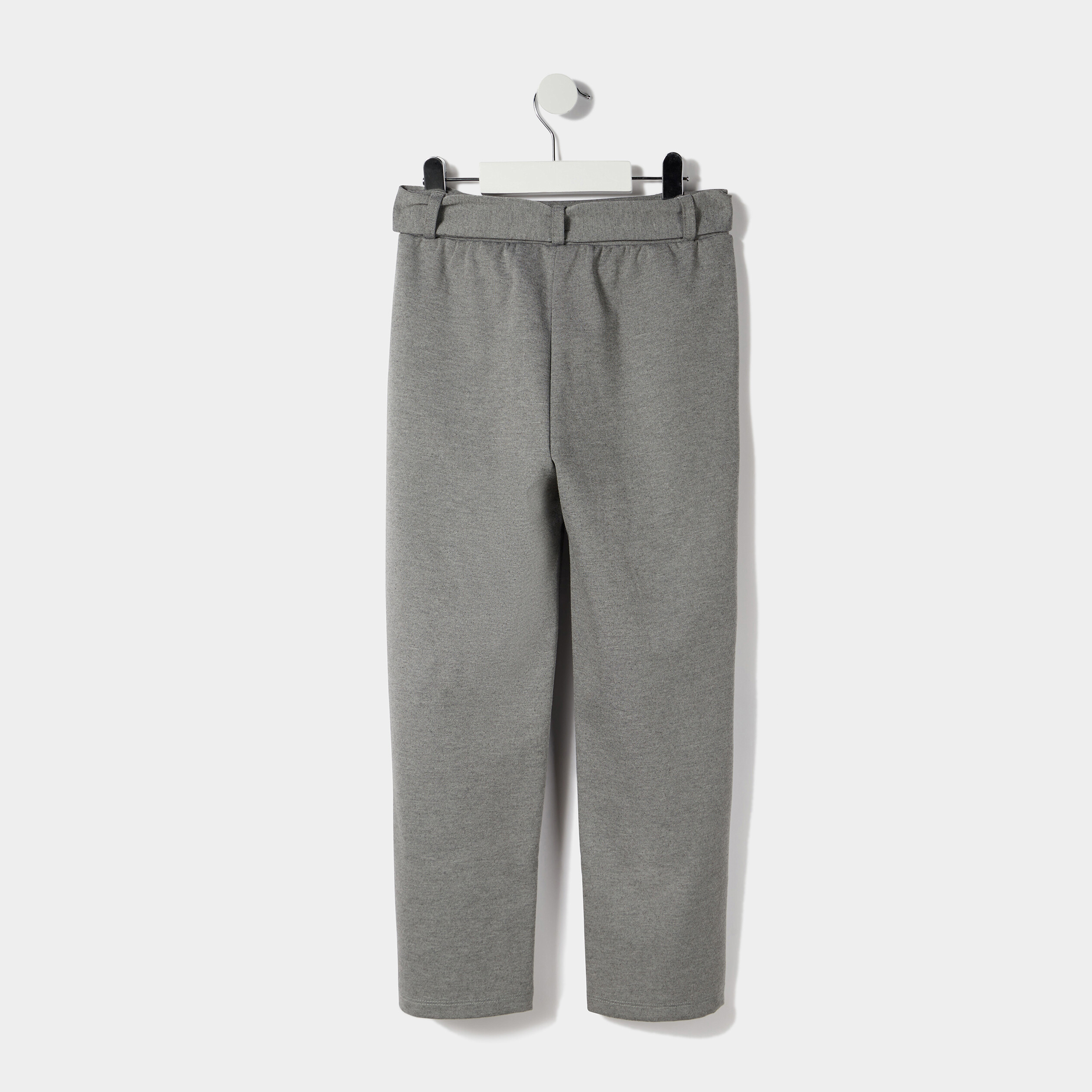 Pantalon jambe large avec ceinture gris foncé fille | La Halle