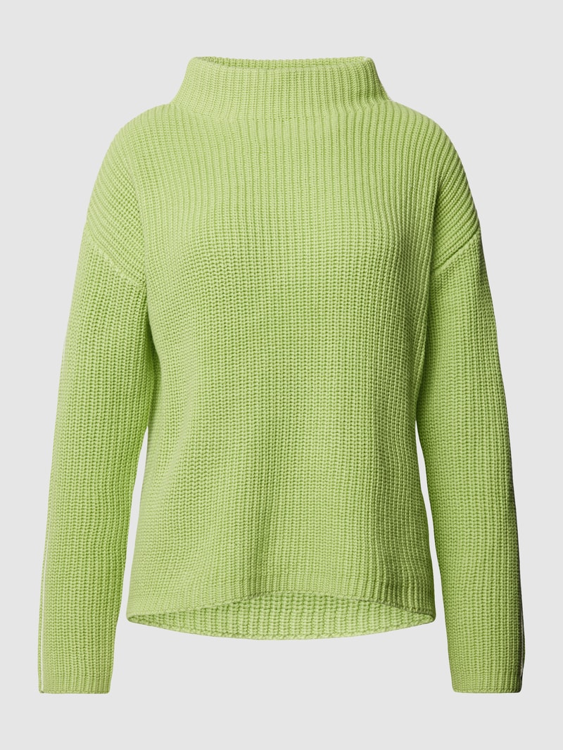 Strickpullover mit Stehkragen Modell 'Puntsi' in hellgrün