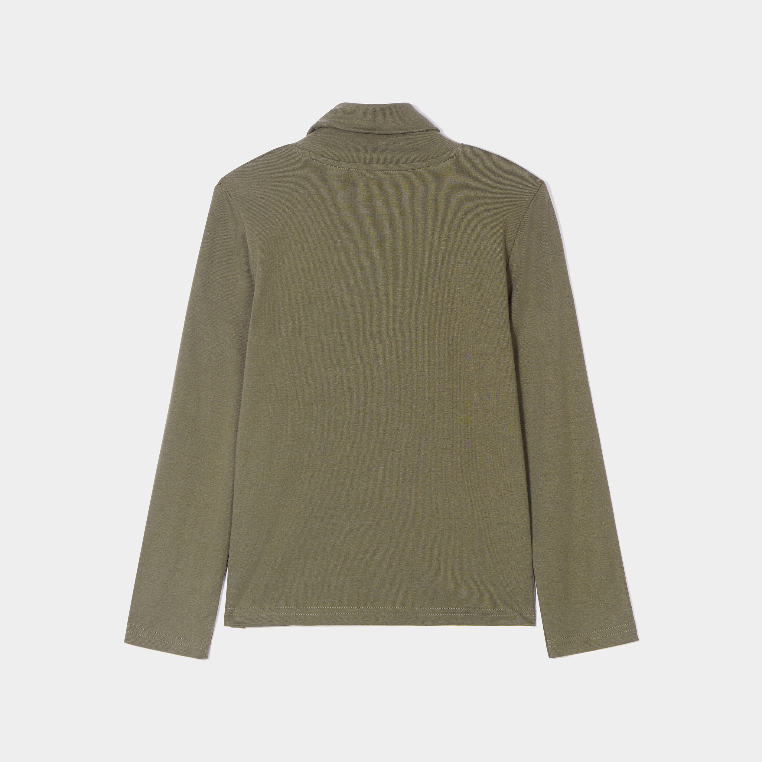 T-shirt col roulé manches longues vert kaki garçon | La Halle