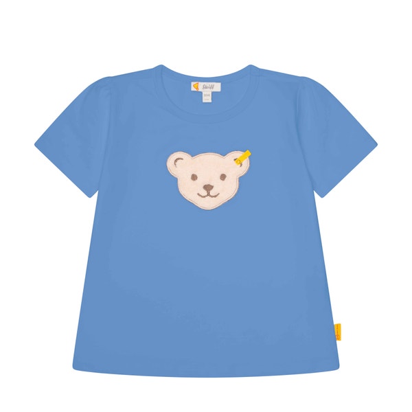 T-Shirt kurzarm, mittelblau für Mädchen