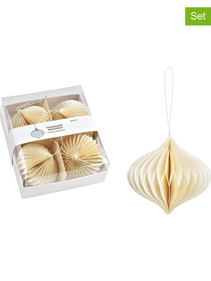 G. Wurm 4er-Set: Dekoanhänger in Weiß - Ø 9 cm günstig kaufen onesize
