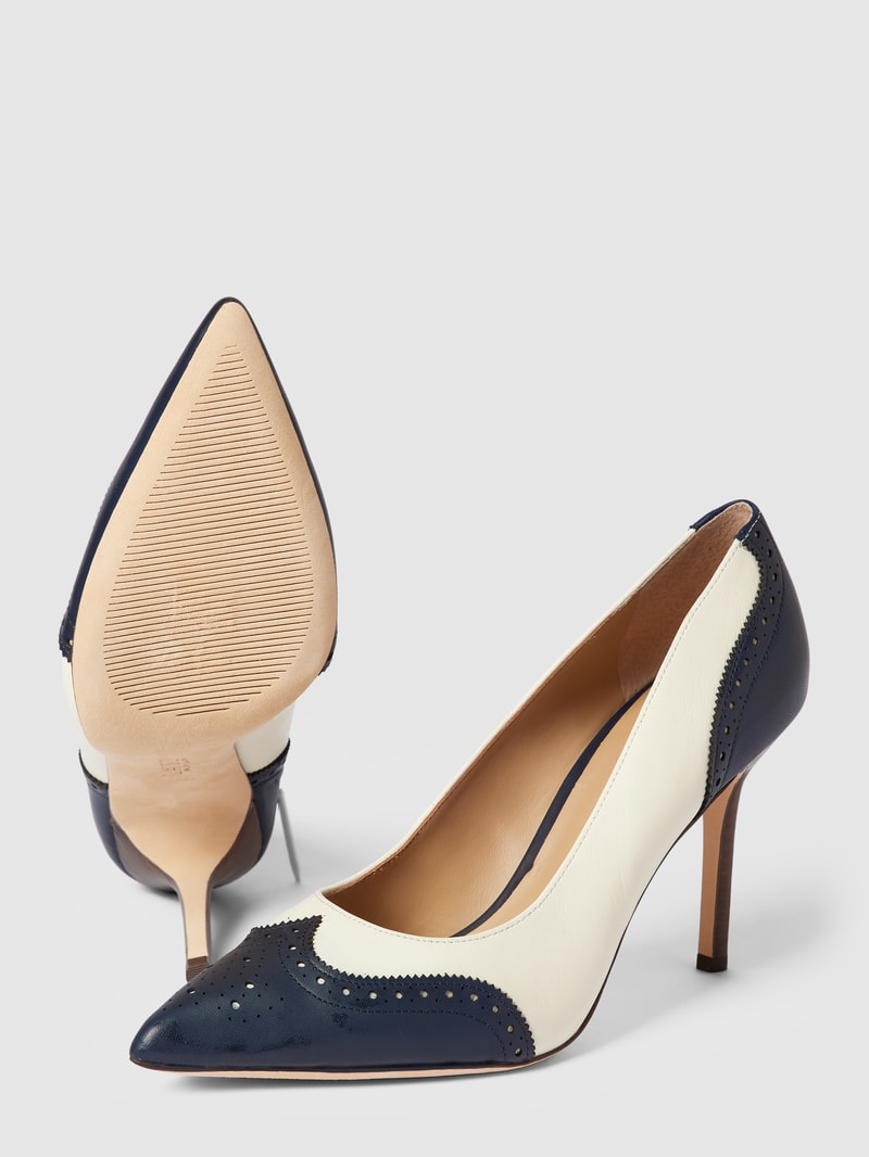 High Heels mit Two-Tone-Machart Modell 'LYNDEN' in marineblau