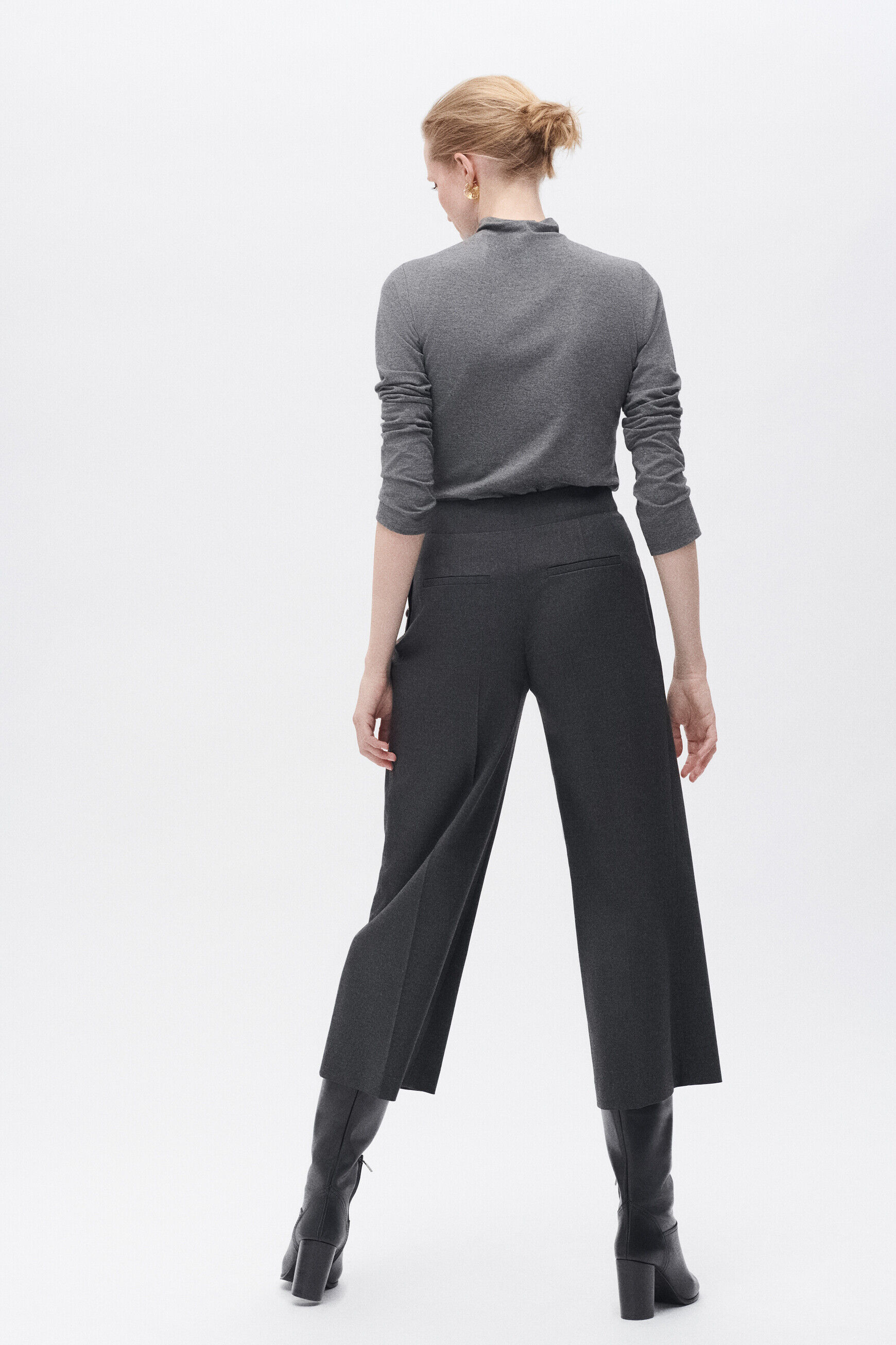 Pantalon pony gris fonce femme