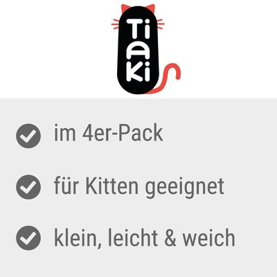 TIAKI Katzenspielzeug-Set Flauschbälle