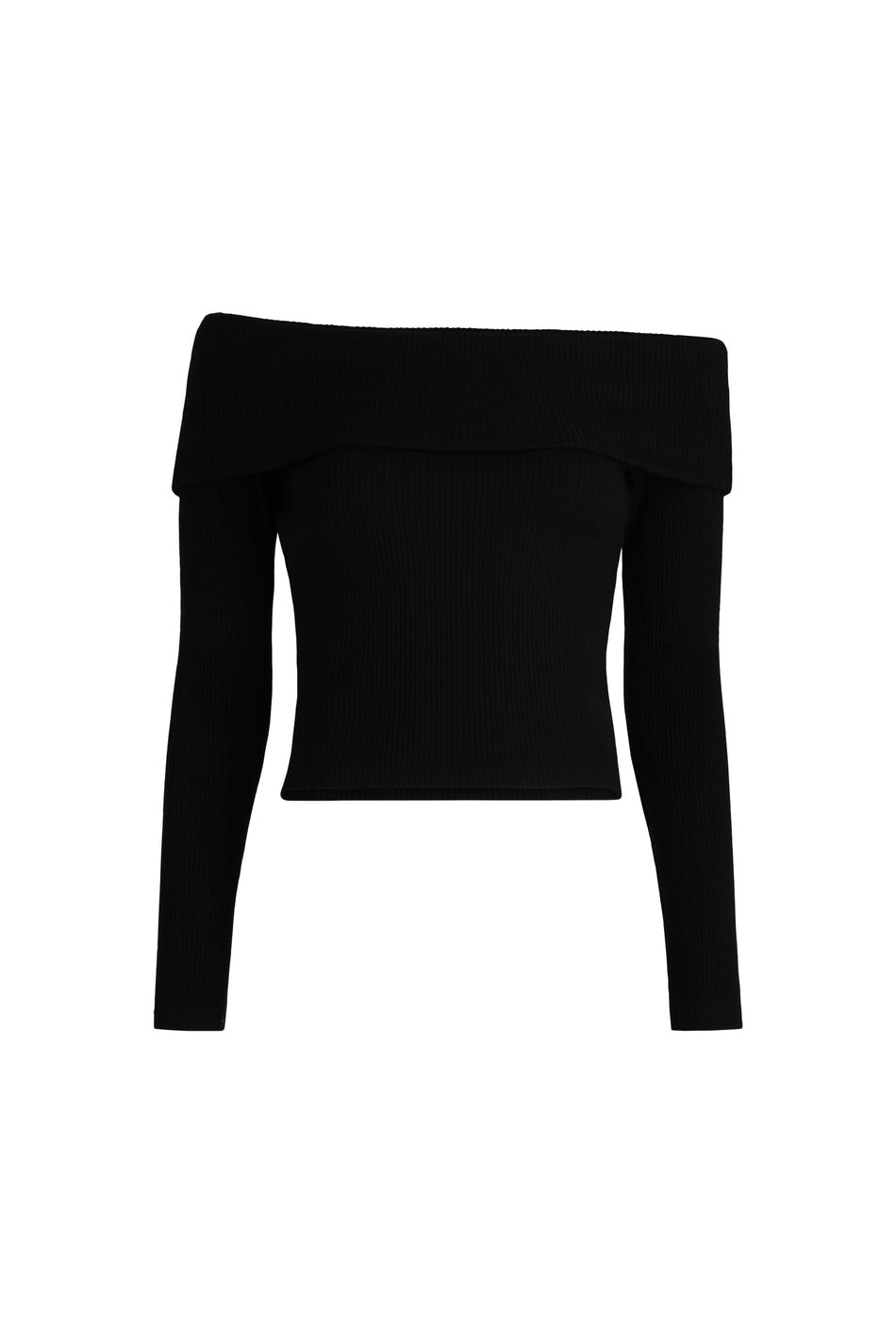 Off shoulder rib top