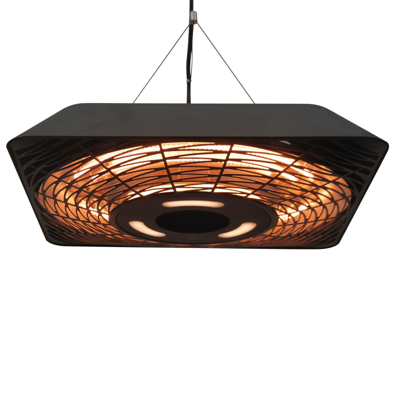 Outsunny Deckenheizstrahler 800W/1200W/2000W 5 Modi Heizstrahler IP45 Elektro Heizpilz mit Fernbedienung LED-Licht Alu Glas