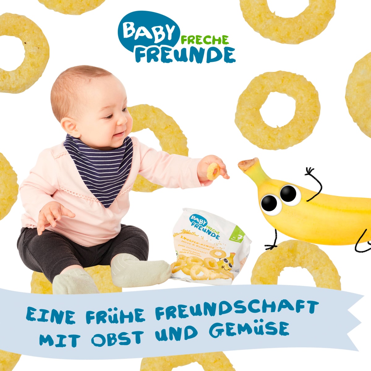 Babysnack Knusper-Ringe Hirse & Banane, ab 7 Monaten, 20g, 20 g