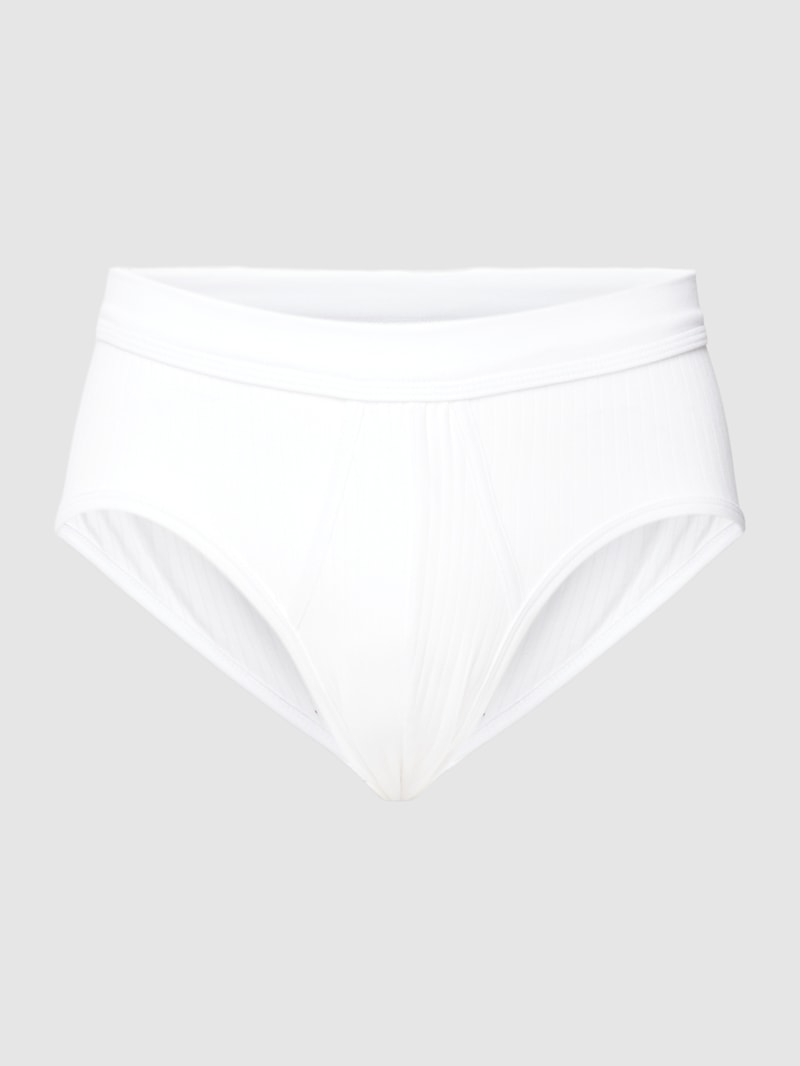 Slip mit Rippenstruktur im 2er-Pack Modell 'Authentic' in weiß