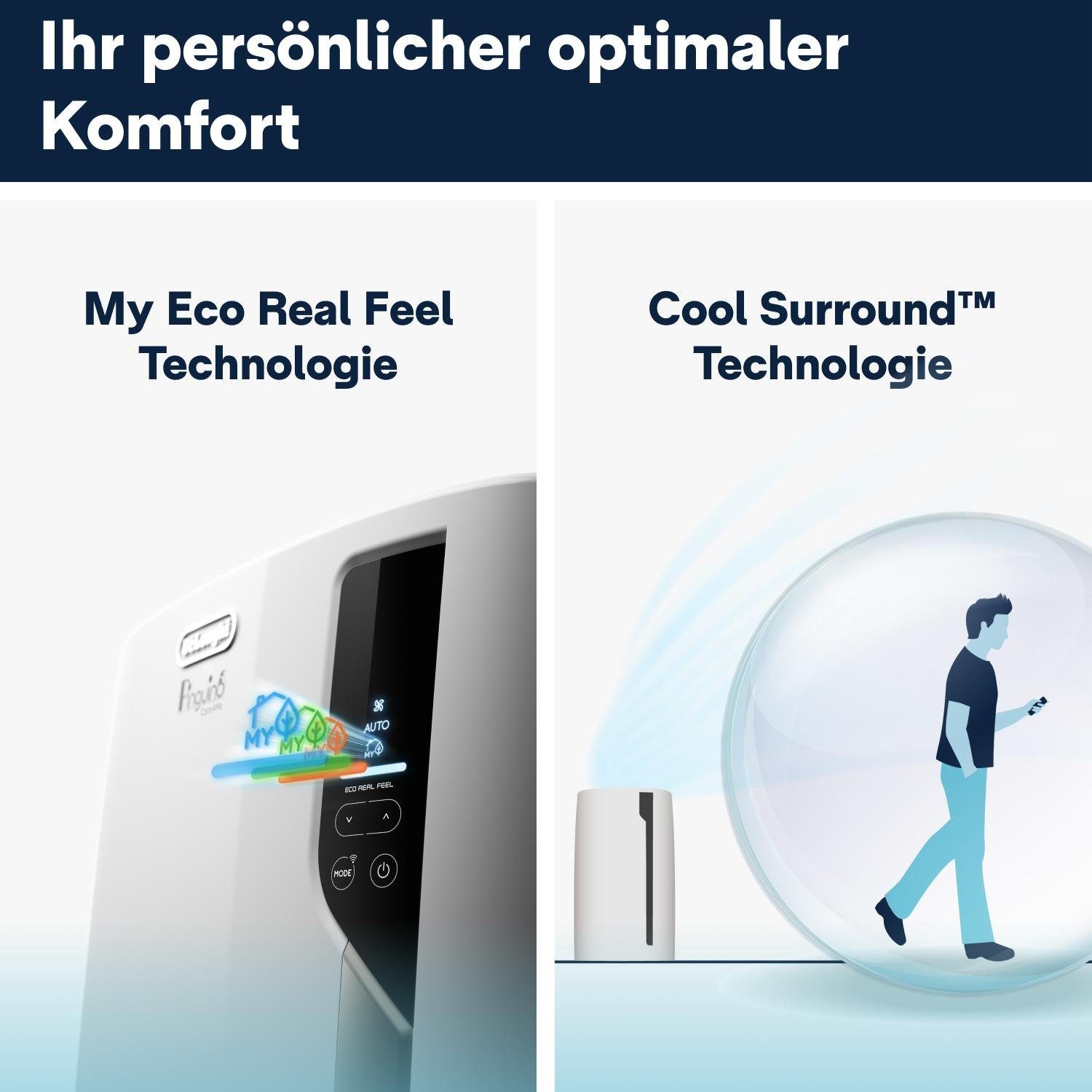 De'Longhi Klimagerät PAC EL112 CST WIFI, für Räume bis 44 m²