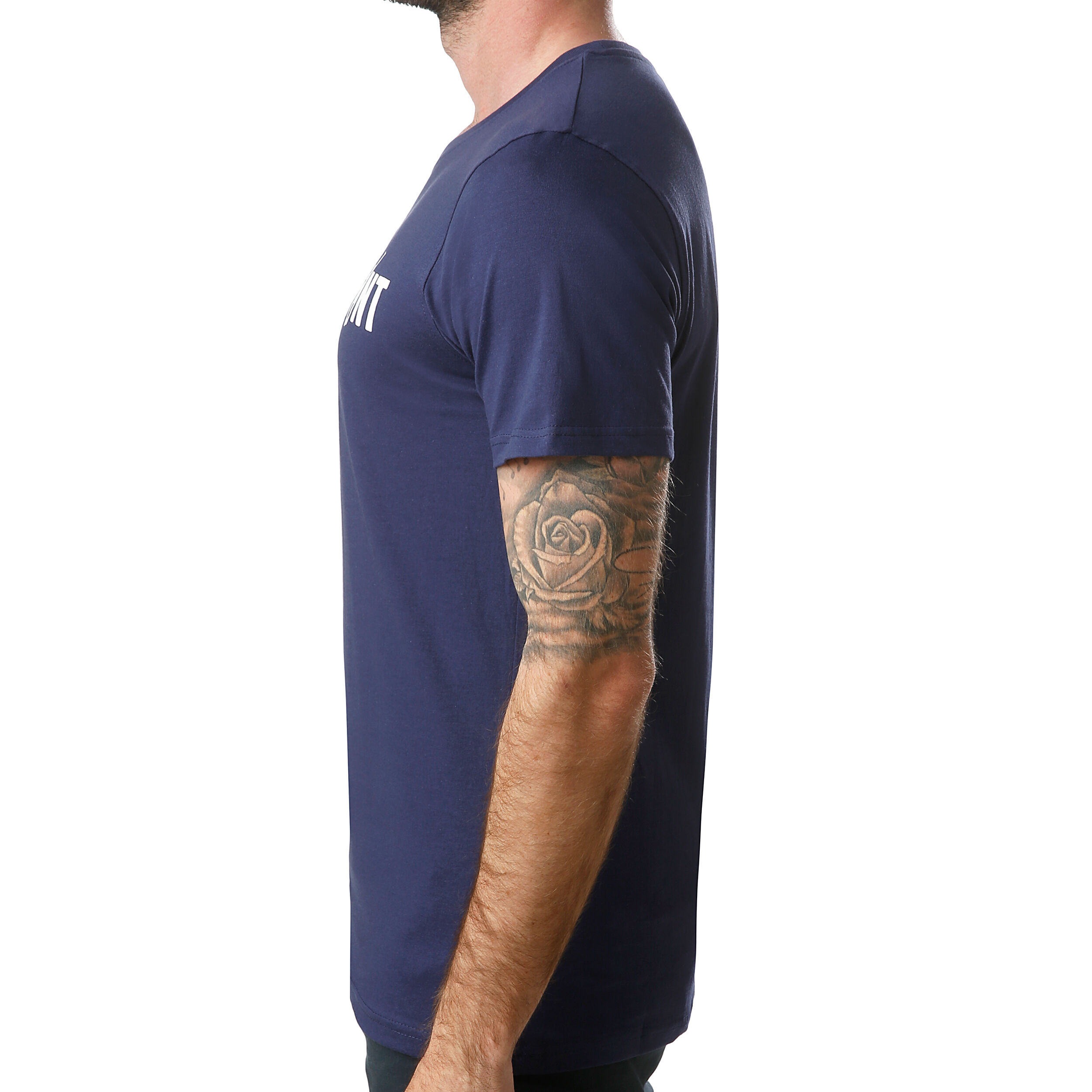 Basic Cotton T-Shirt Herren - Dunkelblau, Weiß