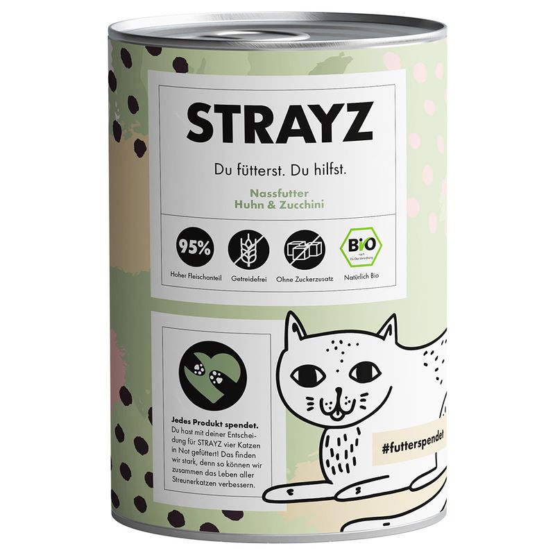 Sparpaket STRAYZ BIO Katze 24 x 400 g zu TOP-Preisen | bitiba %