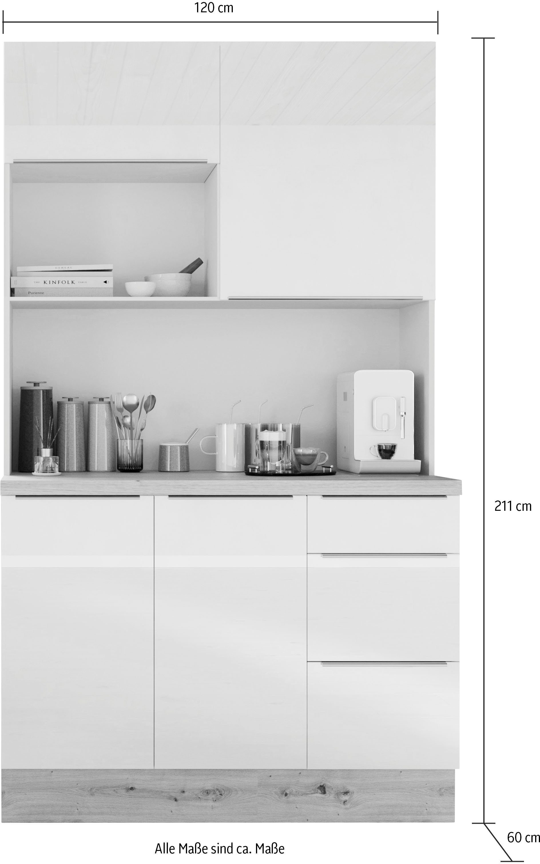RESPEKTA Buffet Safado aus der Serie Marleen Breite 120 cm, mit Soft-Close, in exklusiver Konfiguration für OTTO