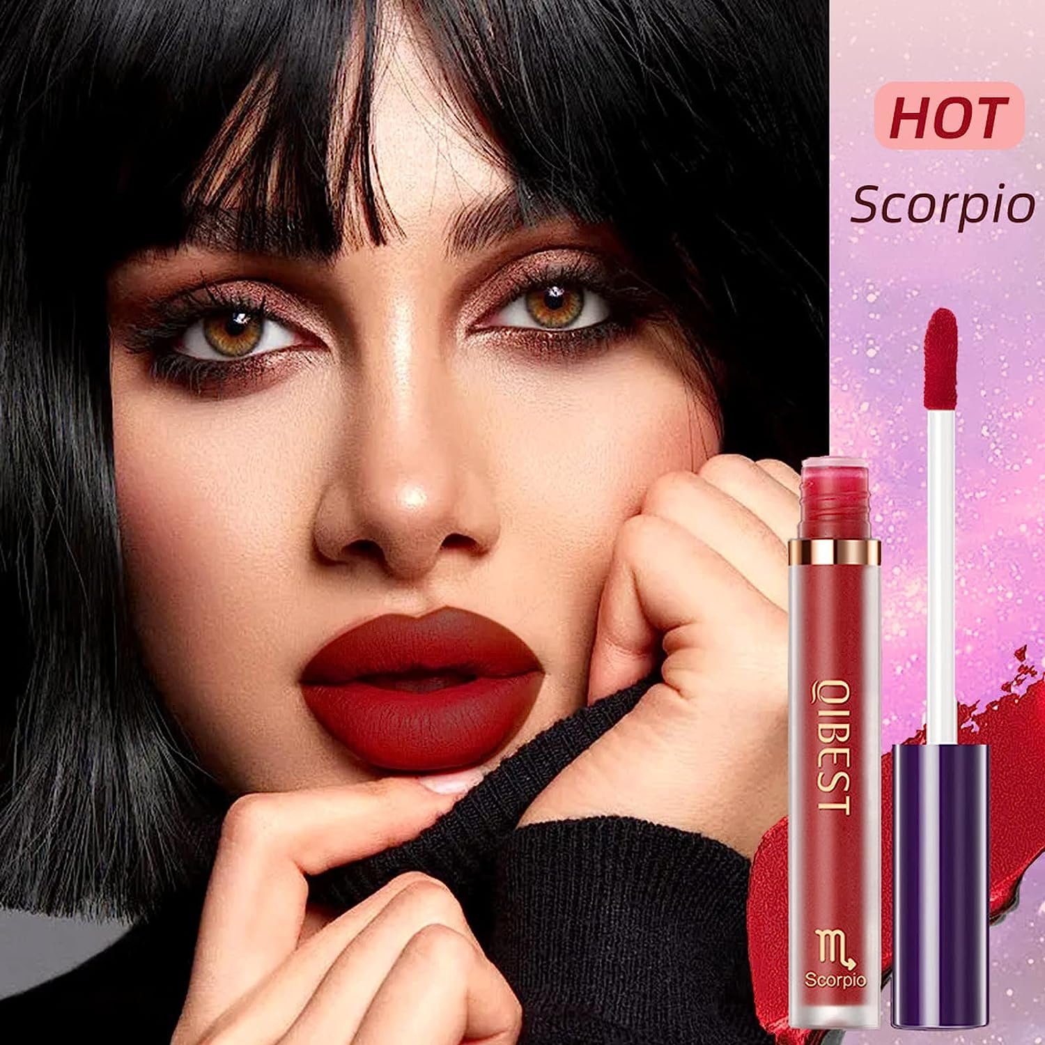 Haiaveng Lippenstift-Set 12 Farben matt flüssiger lippenstift set lipgloss set Make-up, Wasserdichte flüssige Lippen stifte für Damen