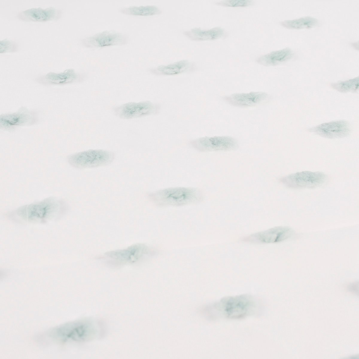 Meterware Rasch Textil Bambino Stores Pom Pom Puscheln weiß mint 3m, (1 St), halbtransparent, Kunstfaser, bestickt
