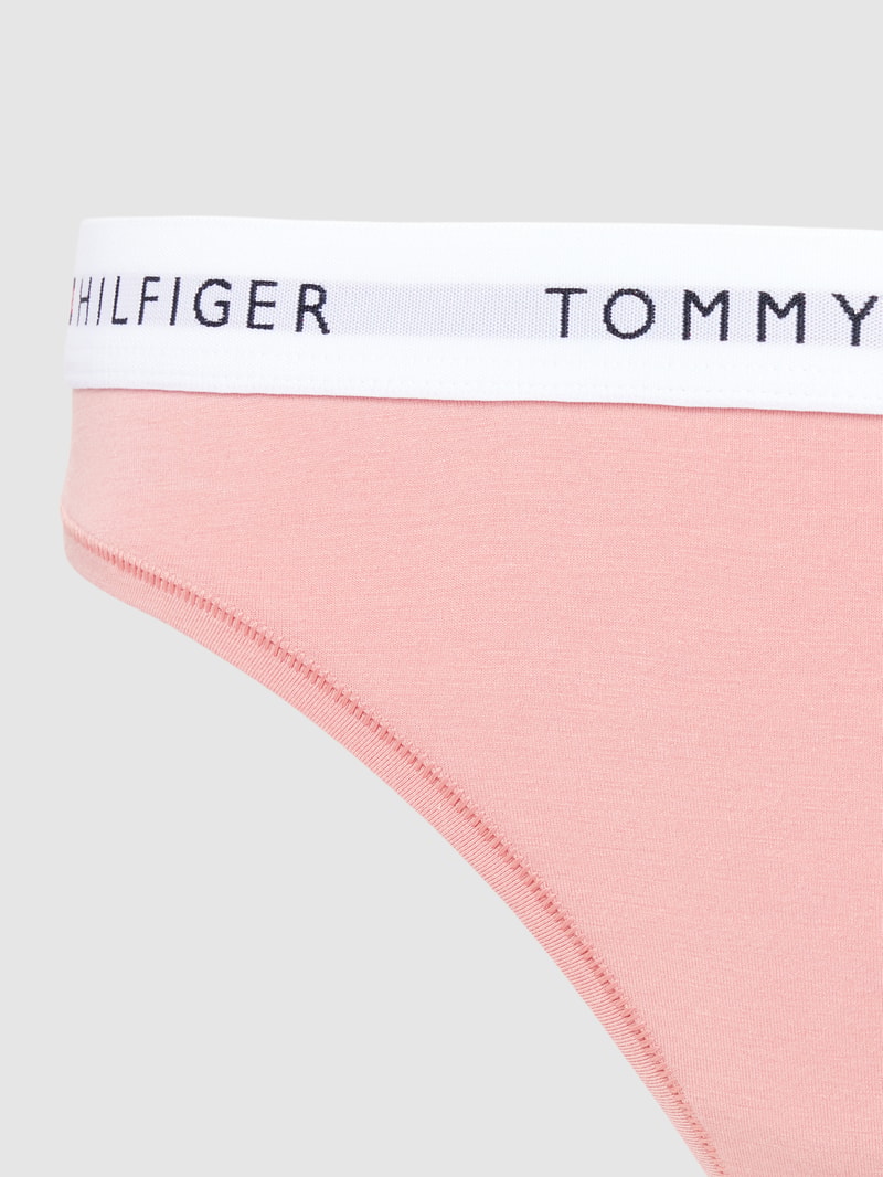 String mit elastischem Logo-Bund in altrosa