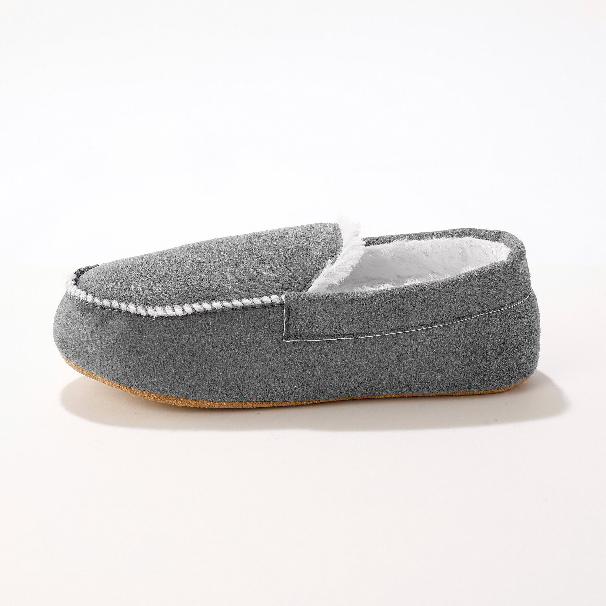 Pantoufles fourrées style mocassin