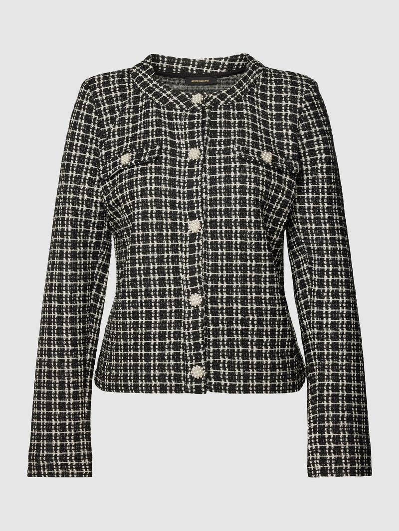 Blazer mit Rundhalsausschnitt und Knopfleiste in black