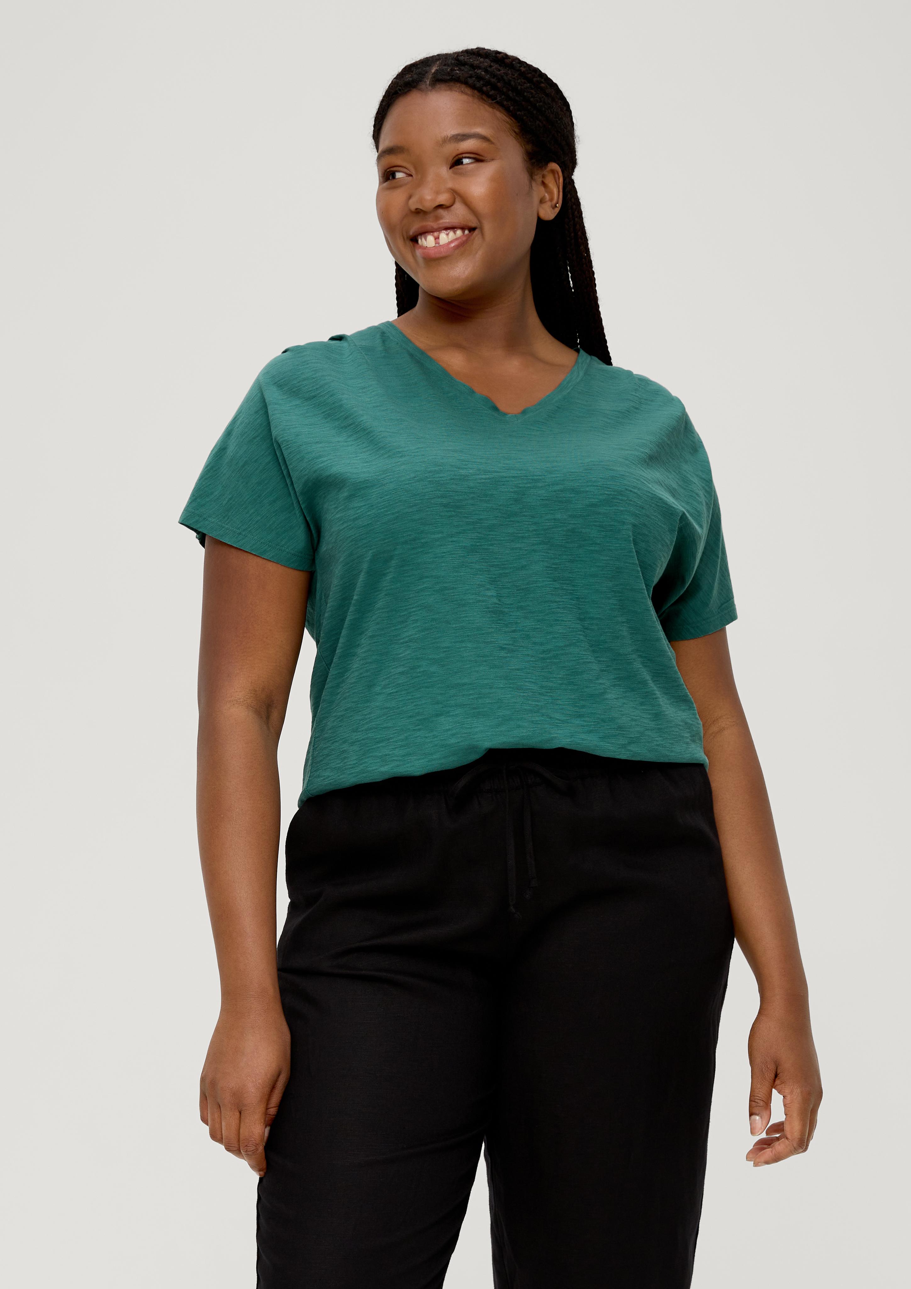 Baumwollshirt mit Falten-Detail  2131704-6590