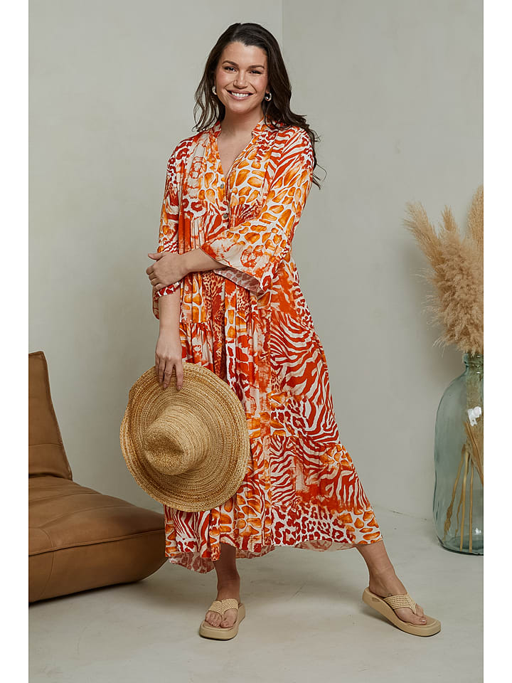 Curvy Lady Kleid in Orange günstig kaufen