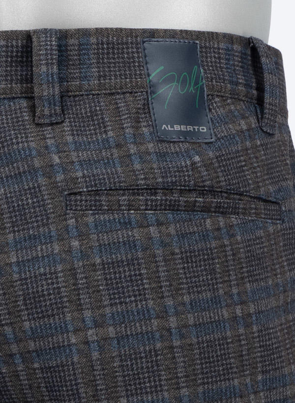 Alberto Golf, Golfhose Rookie, Regular Fit, Jersey, graublau-braun kariert