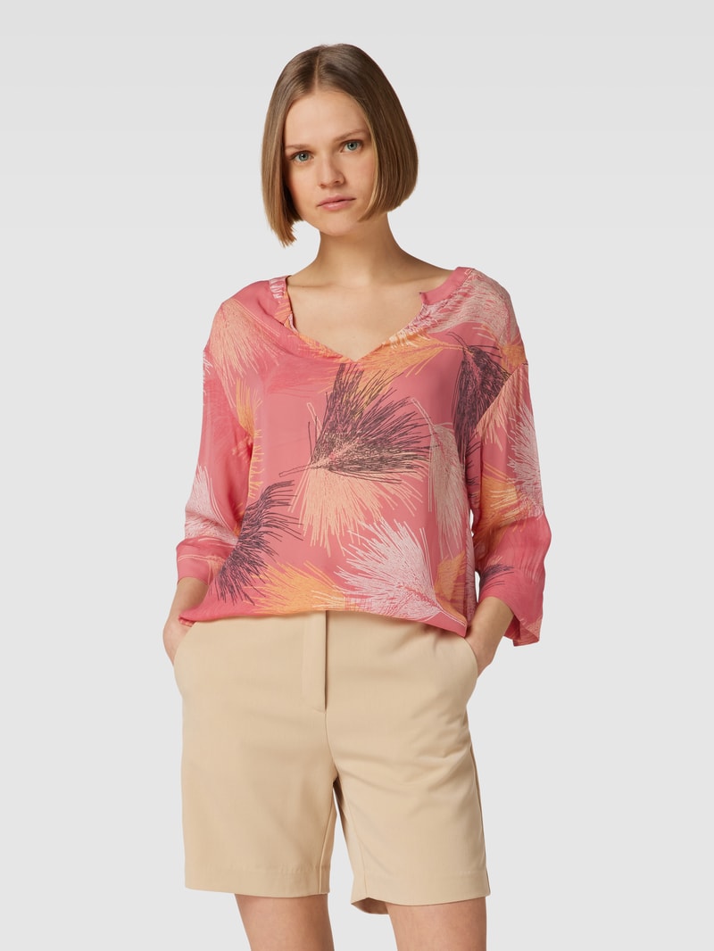 Bluse mit Tunikakragen in rot
