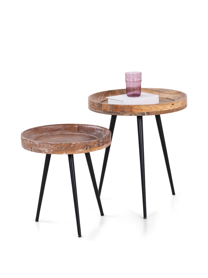 byLiving Beistelltisch AVA aus Mangoholz - (D) 45 x (H) 50 cm günstig kaufen onesize