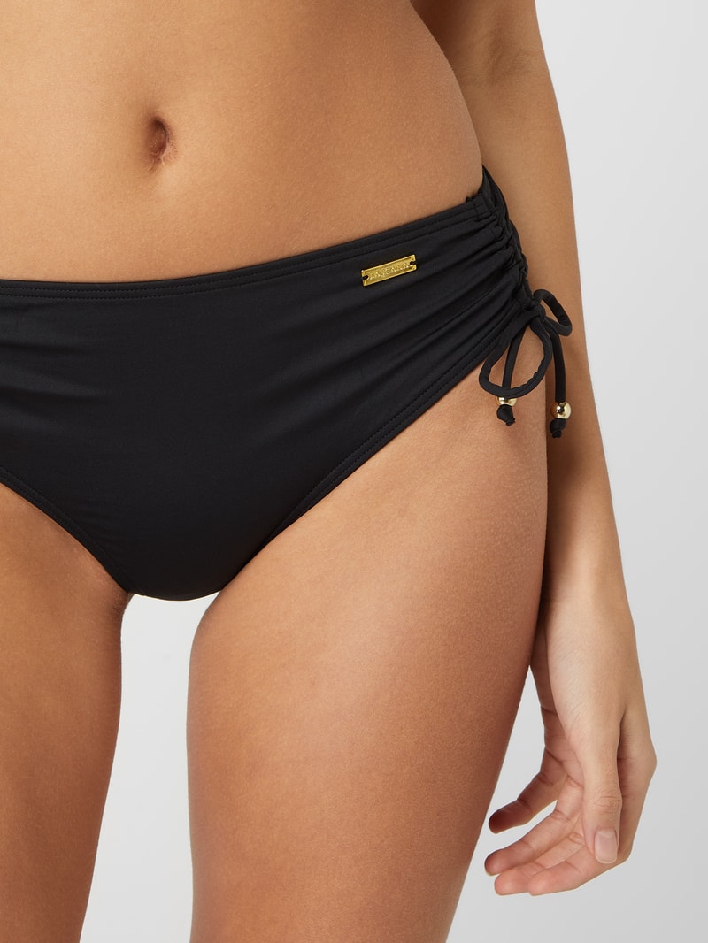 Bikini-Hose mit Raffungen in schwarz