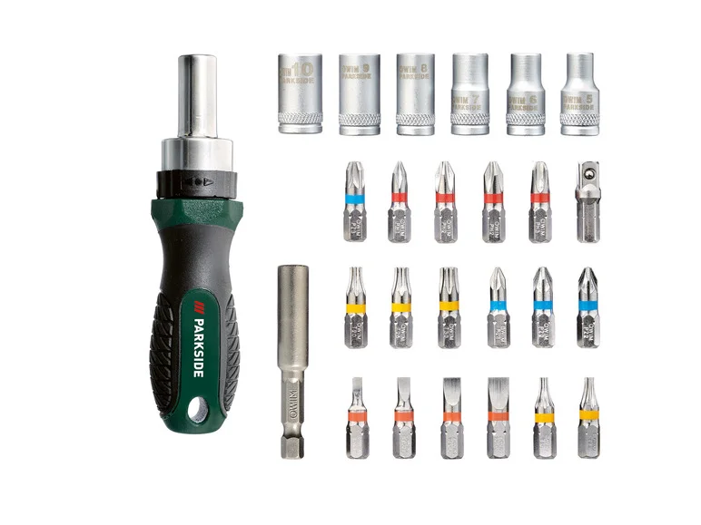 Chave de catraca PARKSIDE® Zestaw, bits e soquetes, conjunto de bits lubrificantes, conjunto de bits e soquetes para chave de fenda lubrificantes