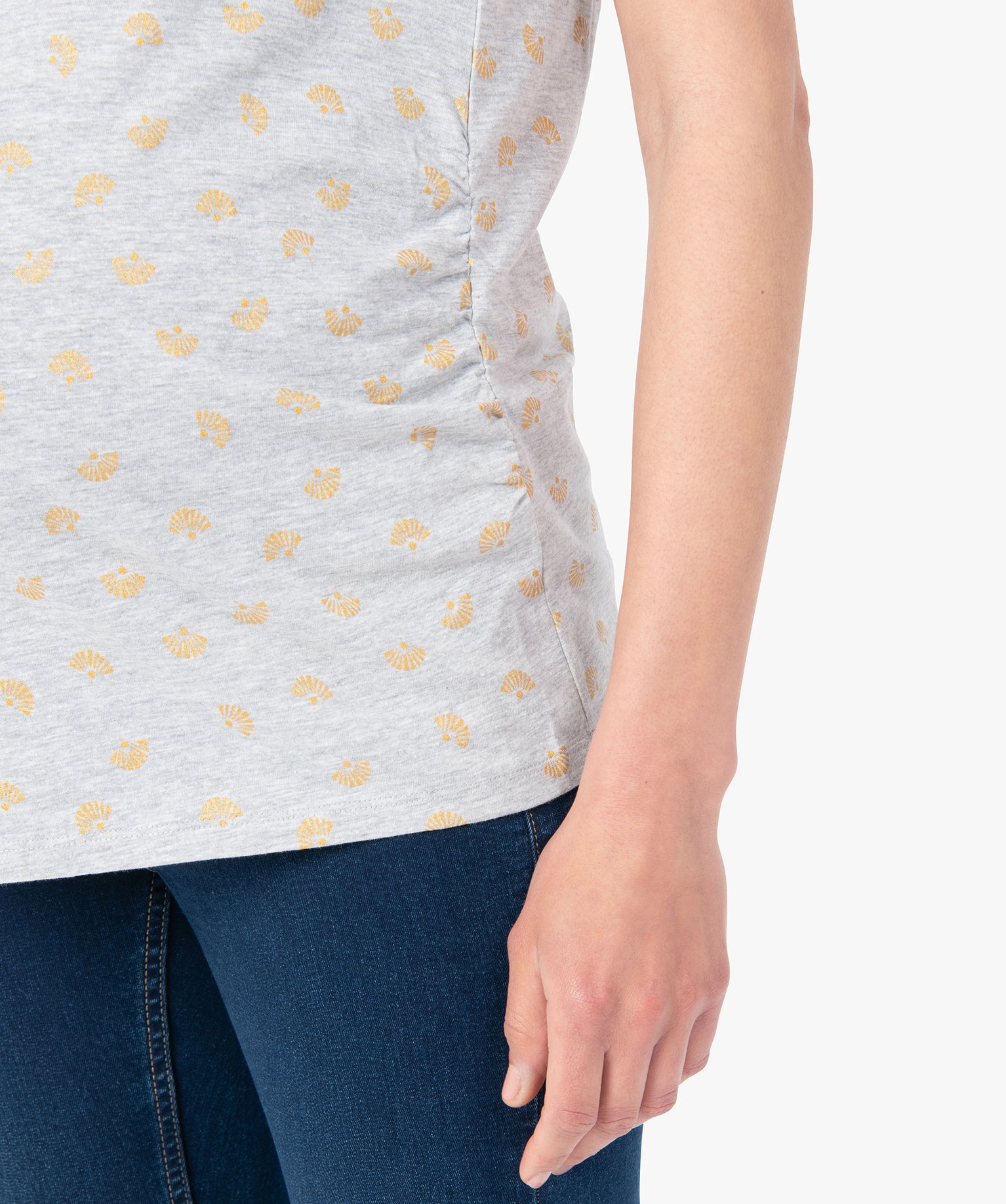 Tee-shirt de grossesse imprimé à manches courtes gris | GEMO