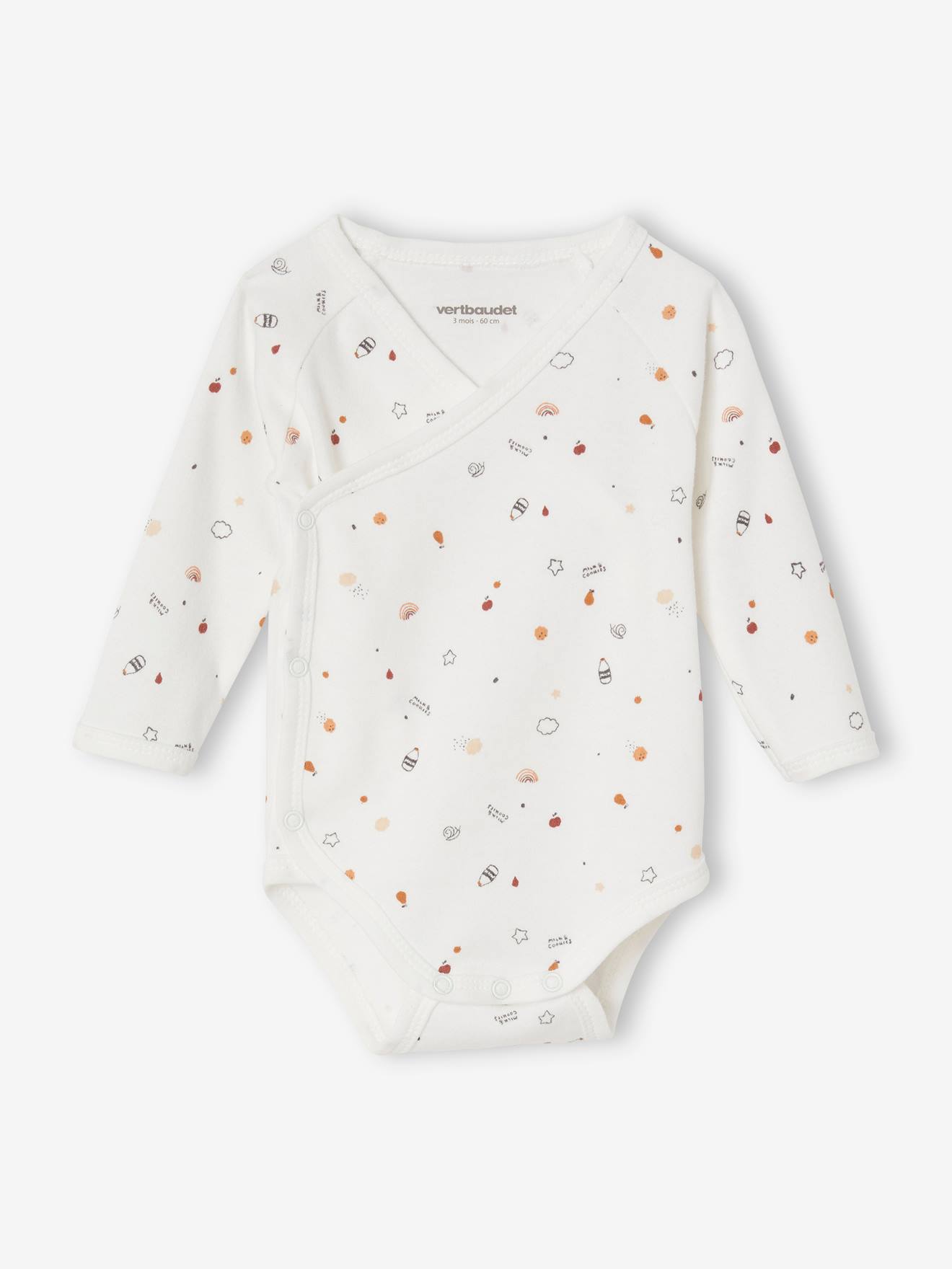 Lot de 2 bodies manches longues bébé ouverture naissance noisette